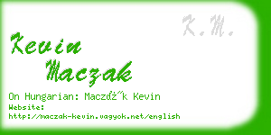 kevin maczak business card